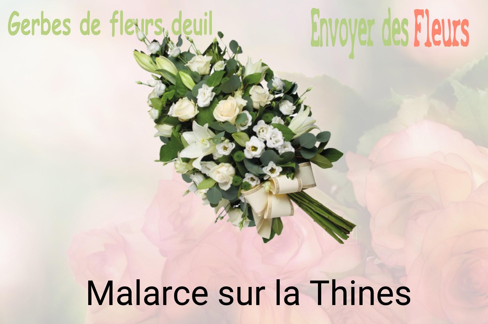 Gerbe de fleurs de deuil livrée à Malarce-sur-la-Thines